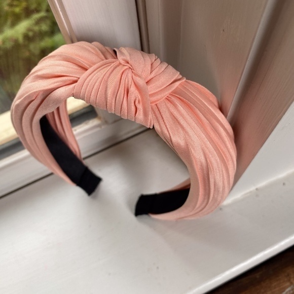 Anthropologie Satin Peachy Pink Knotted Headband - Picture 4 of 4